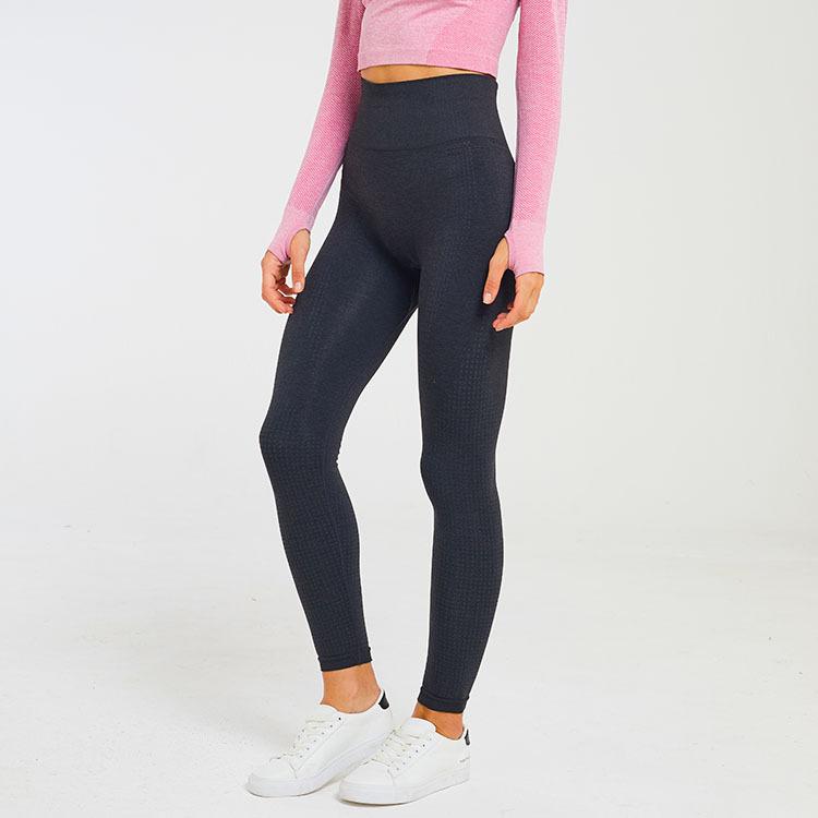 round neck slim crop top elastic high waist seamless sportswear