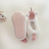 furry non slip bunny unicorn cotton home slippers