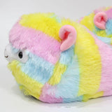 furry colored plush alpaca cotton slip on home slippers