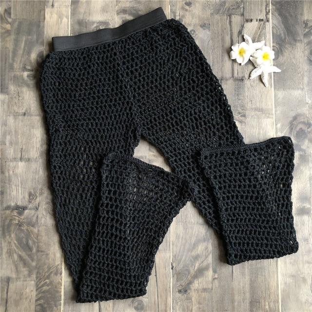 handmade crochet fishnet pant