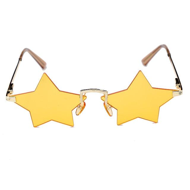 vintage small star mirror rimless frameless retro sunglasses