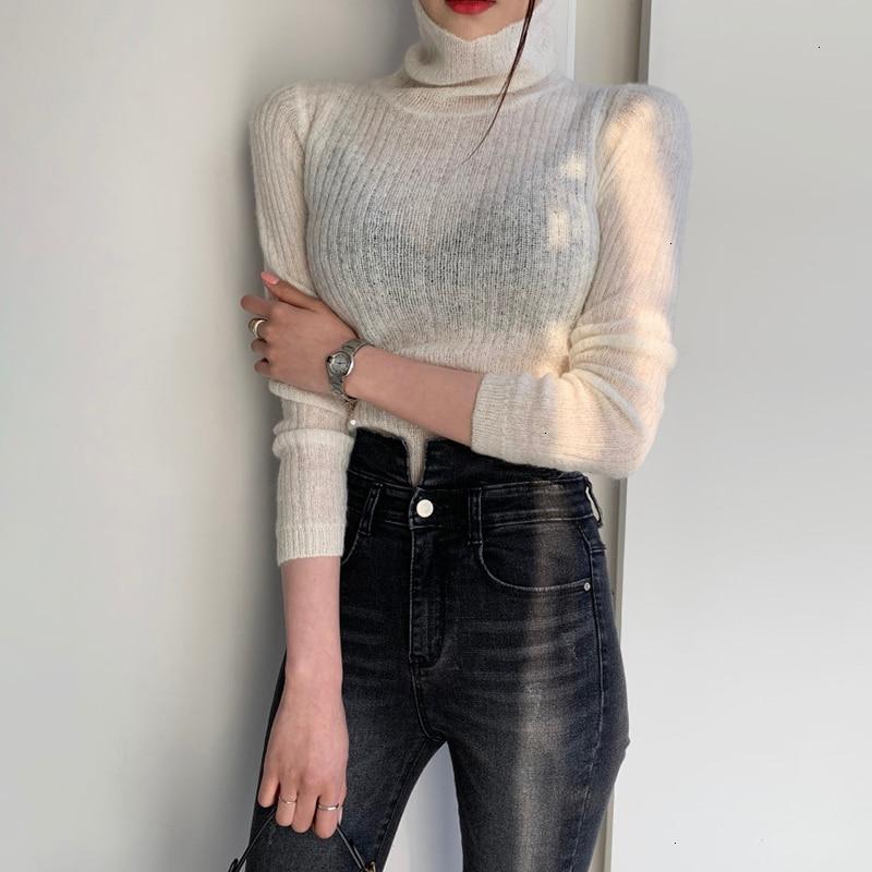 turtleneck long sleeve pullover knitted sweater