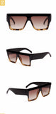 oversized vintage big frame flat top clear square sunglasses