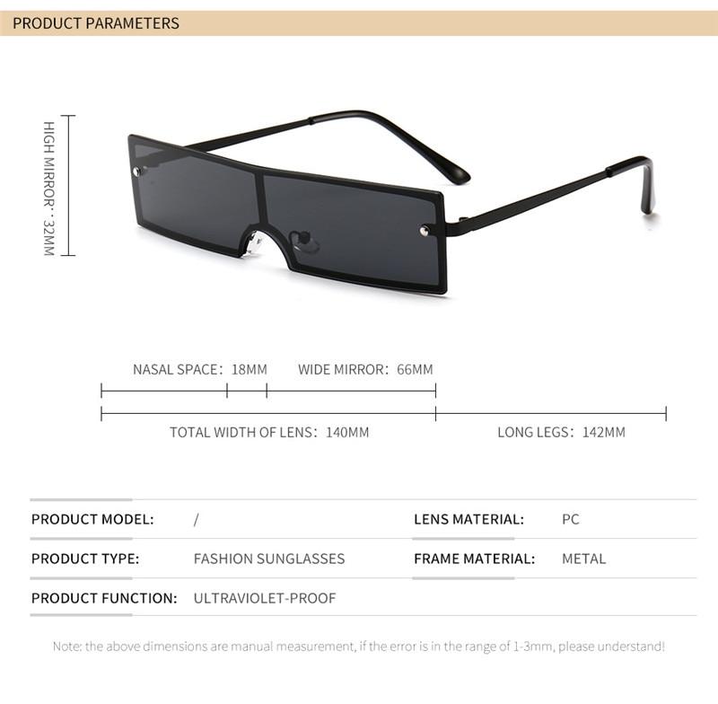 clear lens rivets rectangle retro sunglasses