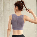 hollow out wireless quick drying shock proof padded sports bra