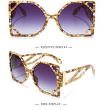 steampunk vintage oversized gradient lens butterfly square sunglasses