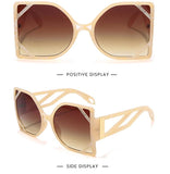 steampunk vintage oversized gradient lens butterfly square sunglasses