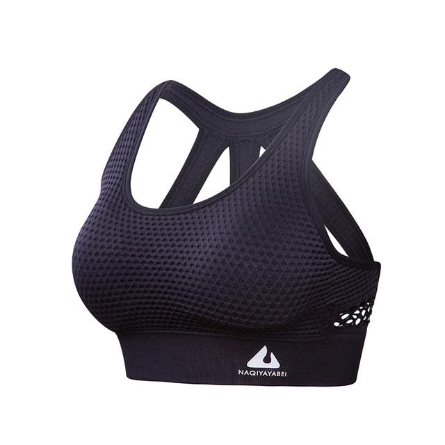 mesh texture high impact cropped top running pad push up sports bra