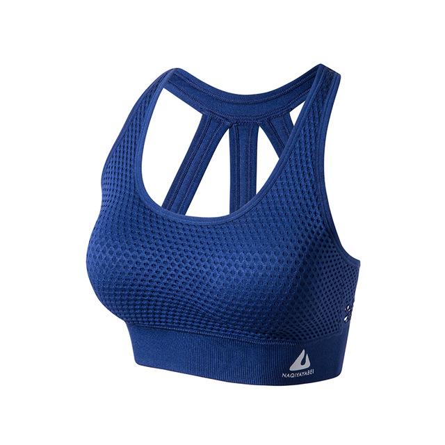 mesh texture high impact cropped top running pad push up sports bra