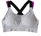 shockproof cross back push up full cup breathable sports bra