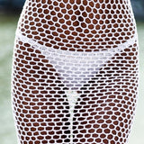 bohemian fishnet v neck sleeveless hollow out bikini cover up