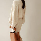 2 piece flare sleeve knitted loose sweaters