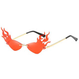 fire flame luxury brand rimless cat eye sunglasses