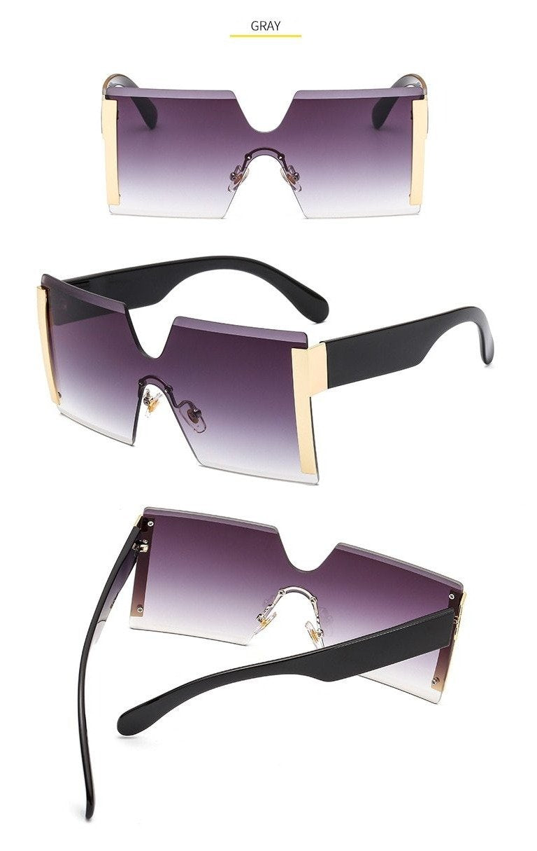 vintage oversized butterfly goggle style square sunglasses