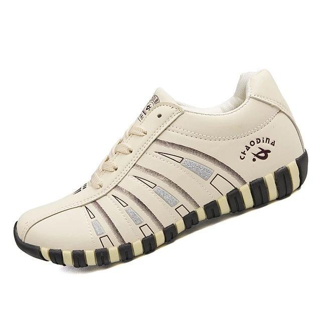 striped lace up running casual shoe