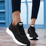 lightweight mesh breathable lace up flat sneakers
