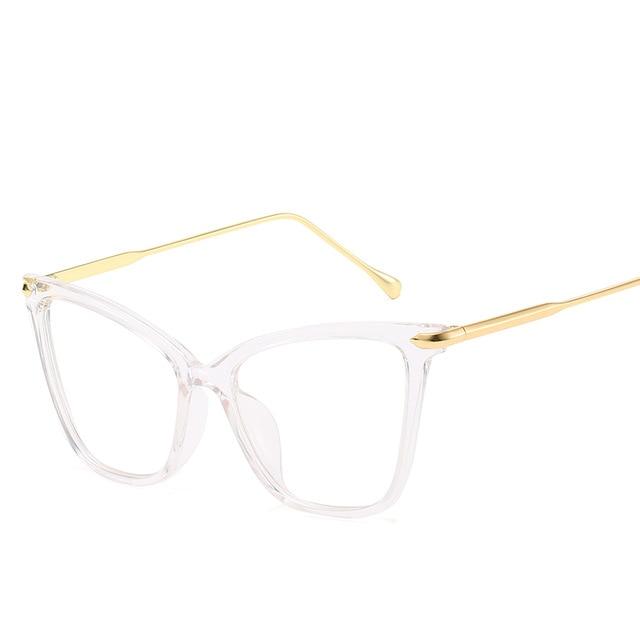 large transparent clear plastic cat eye eyeglasses