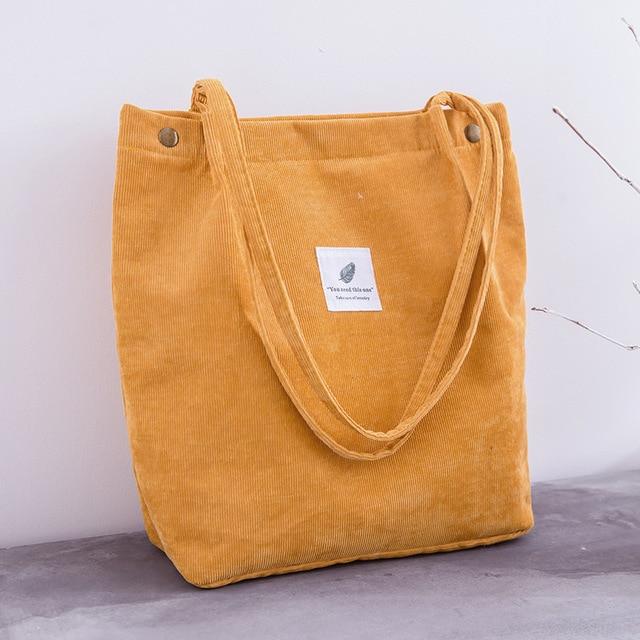 canvas cloth reusable foldable shoulder bag