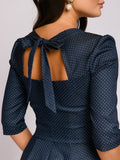 square collar dot print dress