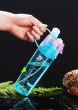 cylindrical solid plastic straw type spray cool portable transparent sport water bottle