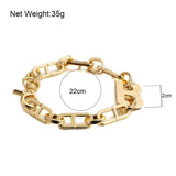 metal letter b thick link chain bracelet