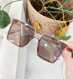 vintage transparent oversized square sunglasses