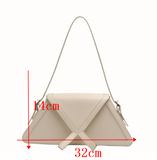 stitching contrast trapezoid handbag