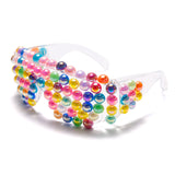 colorful steampunk fancy pearl oversized square sunglasses