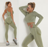 breathable crop tops seamless high waist leggings sportswear