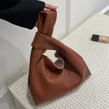 pleated pu leather kawaii tote handbag