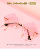 rimless cloud chain tassel retro sunglasses