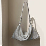 crystal rhinestone silver shoulder bag