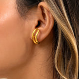 geometric note stud earrings