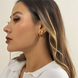 geometric note stud earrings