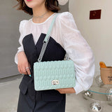 pu leather square chain shoulder bag