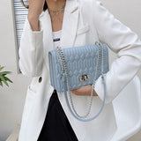 pu leather square chain shoulder bag