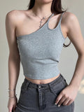 casual ribbed backless crop tops