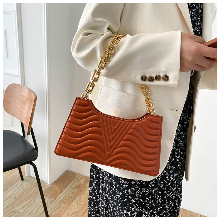 rhombus pu leather chain strap handbags