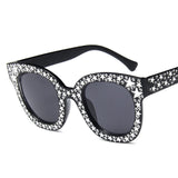 tinted crystal frame cat eye sunglasses