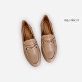 soft clasp genuine leather loafers