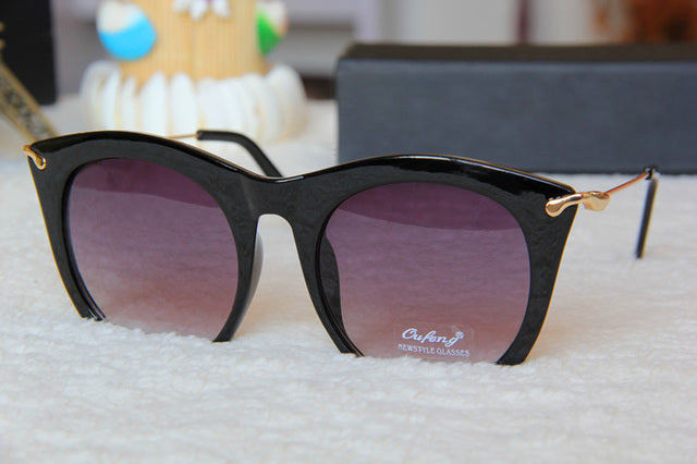 acrylic half frame gradient sunglasses