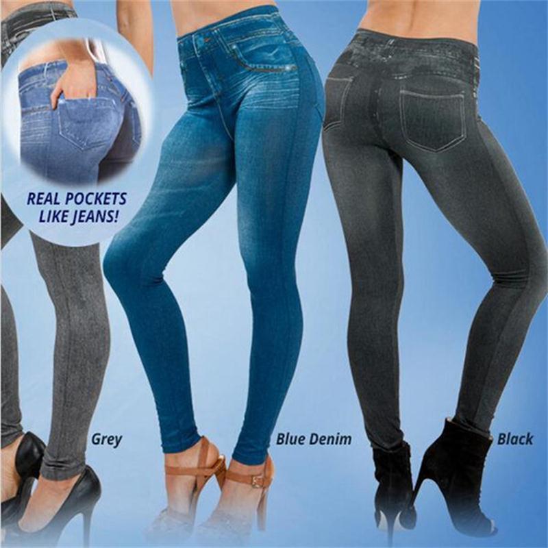 fleece lined real pockets jeans slim leggings