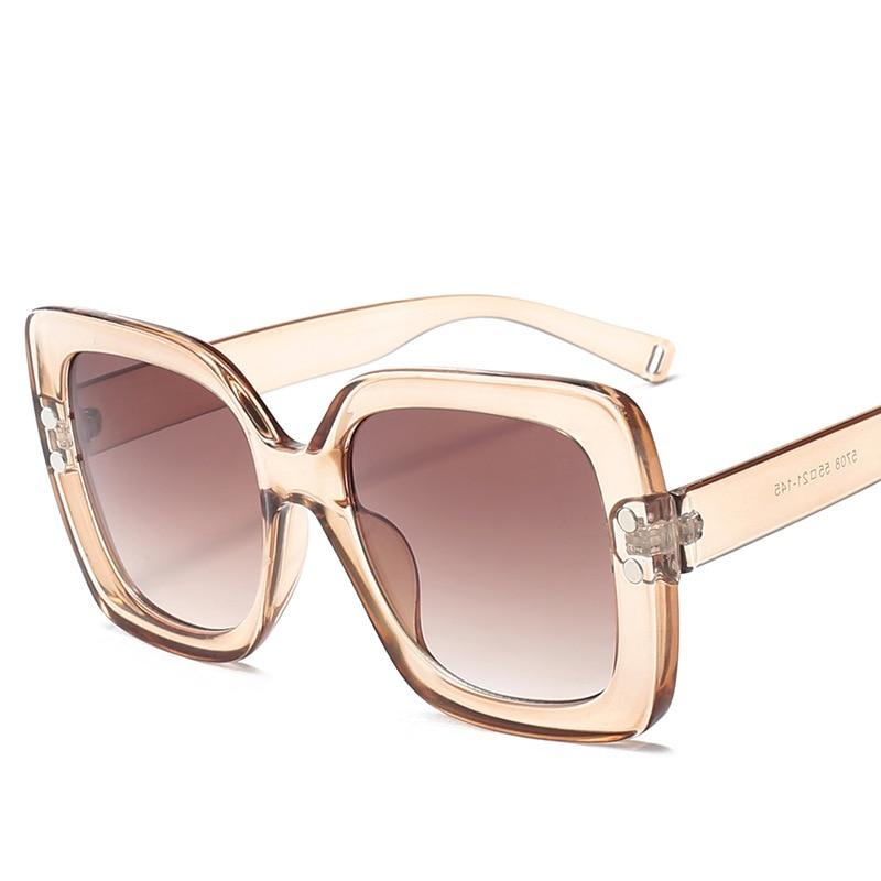 women luxury transparent gradient sun glasses