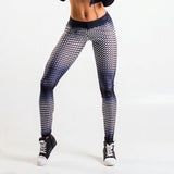 oval mesh pattern skinny push up leggings