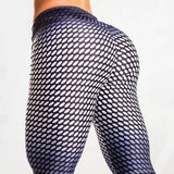 oval mesh pattern skinny push up leggings