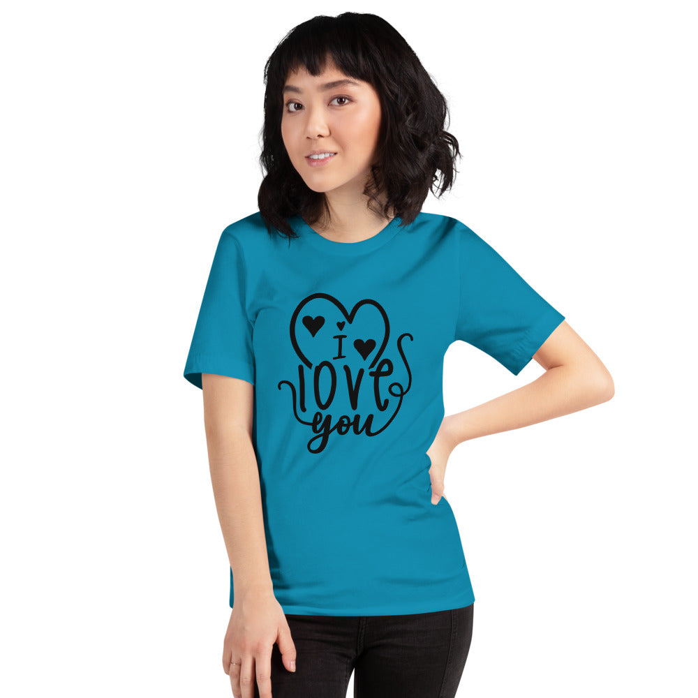 i love you with heart short sleeve t shirt
