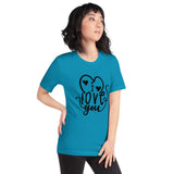i love you with heart short sleeve t shirt